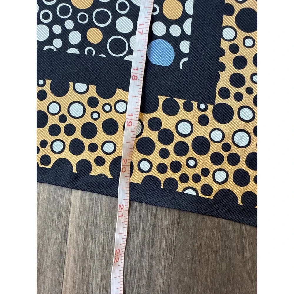 Aurora Silk Scarf Womens 21x21 Multi Polka Dot Bubble Print Square Neck Scarf